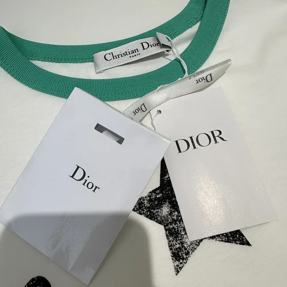 Dior Dioriviera T-Shirt Ecru and Aquamarina Cotton Jersey for Men