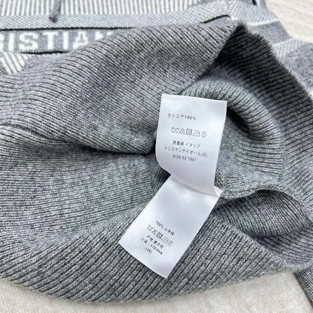 Dior DiorAlps Three-Quarter Sleeve Hooded Sweater Gray Wool for Women