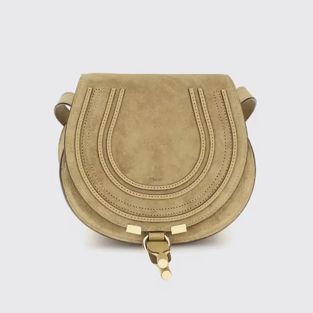 Chloe Marcie Small Shoulder Bag in Suede for Women in Neutral Chloe Marcie Small Shoulder Bag in Suede for Women in Neutral