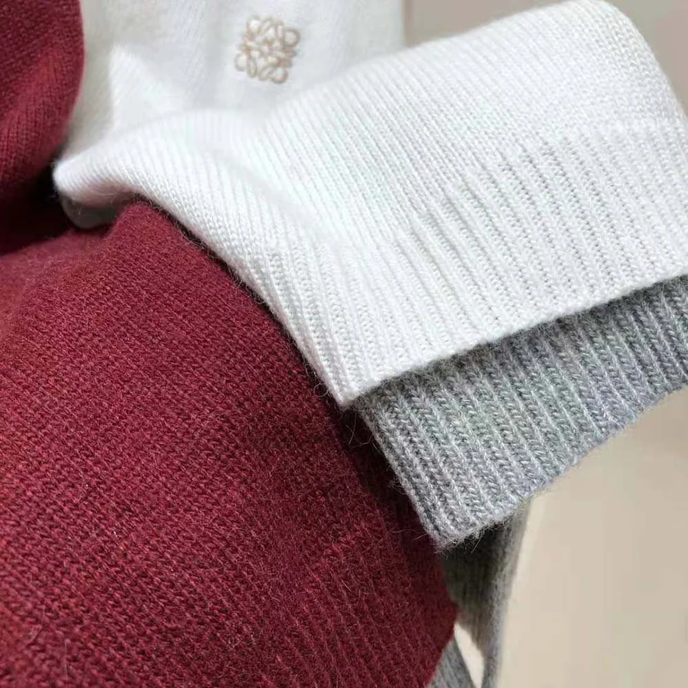 Loewe Anagram Asymmetric Sweater in Wool for Women in Maroon