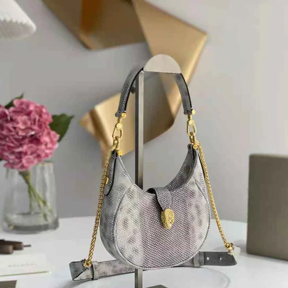 Bvlgari Serpenti Ellipse Crossbody Bag for Women in Silver