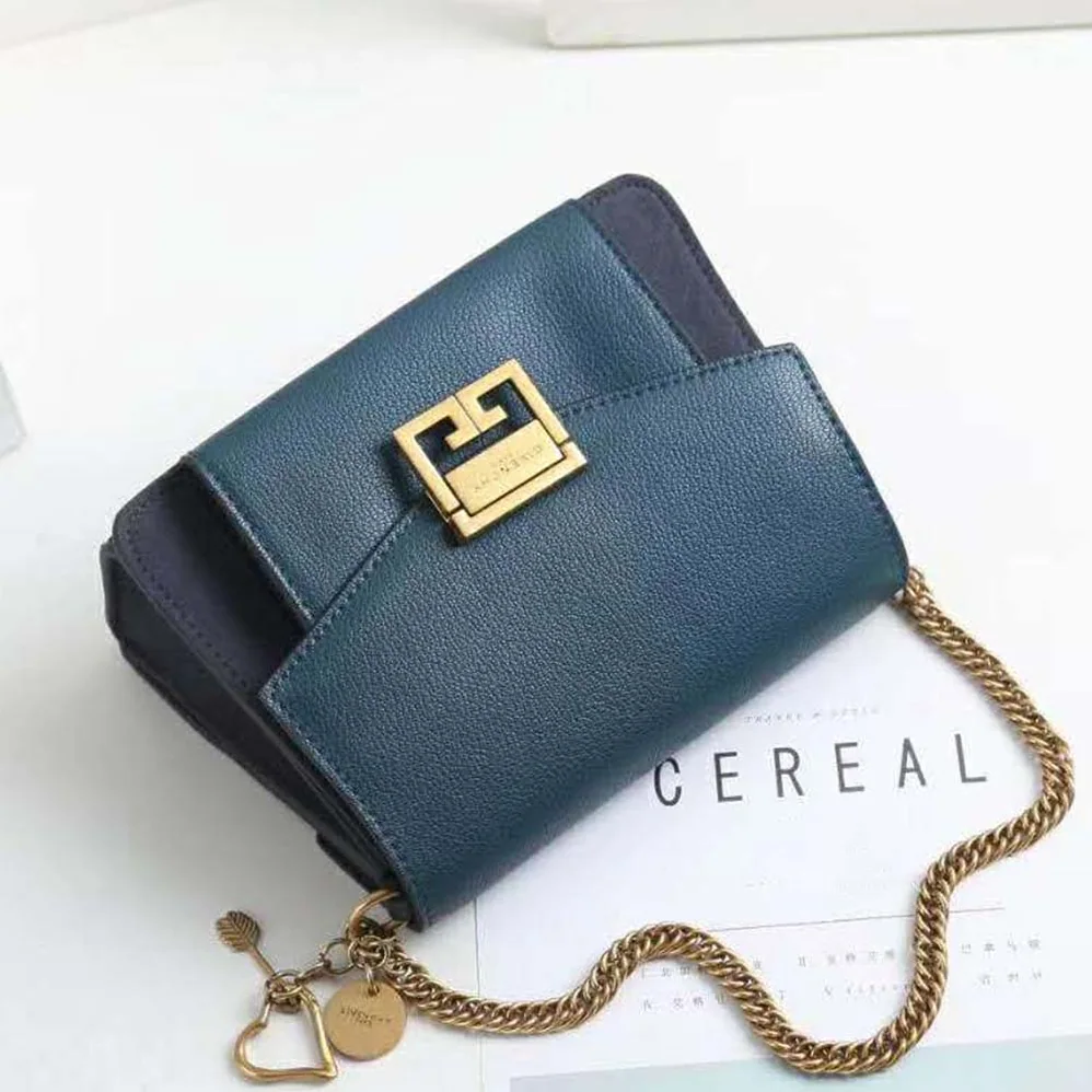 Givenchy Two-Toned Medium GV3 Bag Leather and Suede for Women in Blue Givenchy Two-Toned Medium GV3 Bag Leather and Suede for Women in Blue