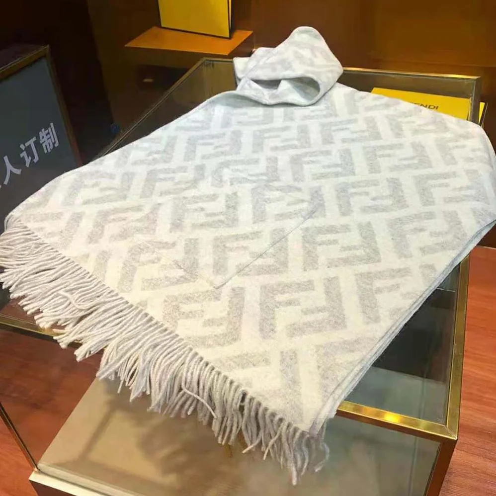 Fendi Gray Cashmere Poncho for Women