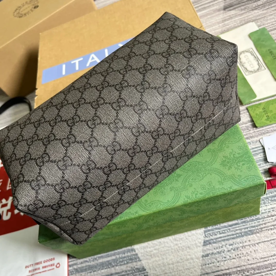 Gucci Ophidia GG Toiletry Case Supreme Canvas Grey /