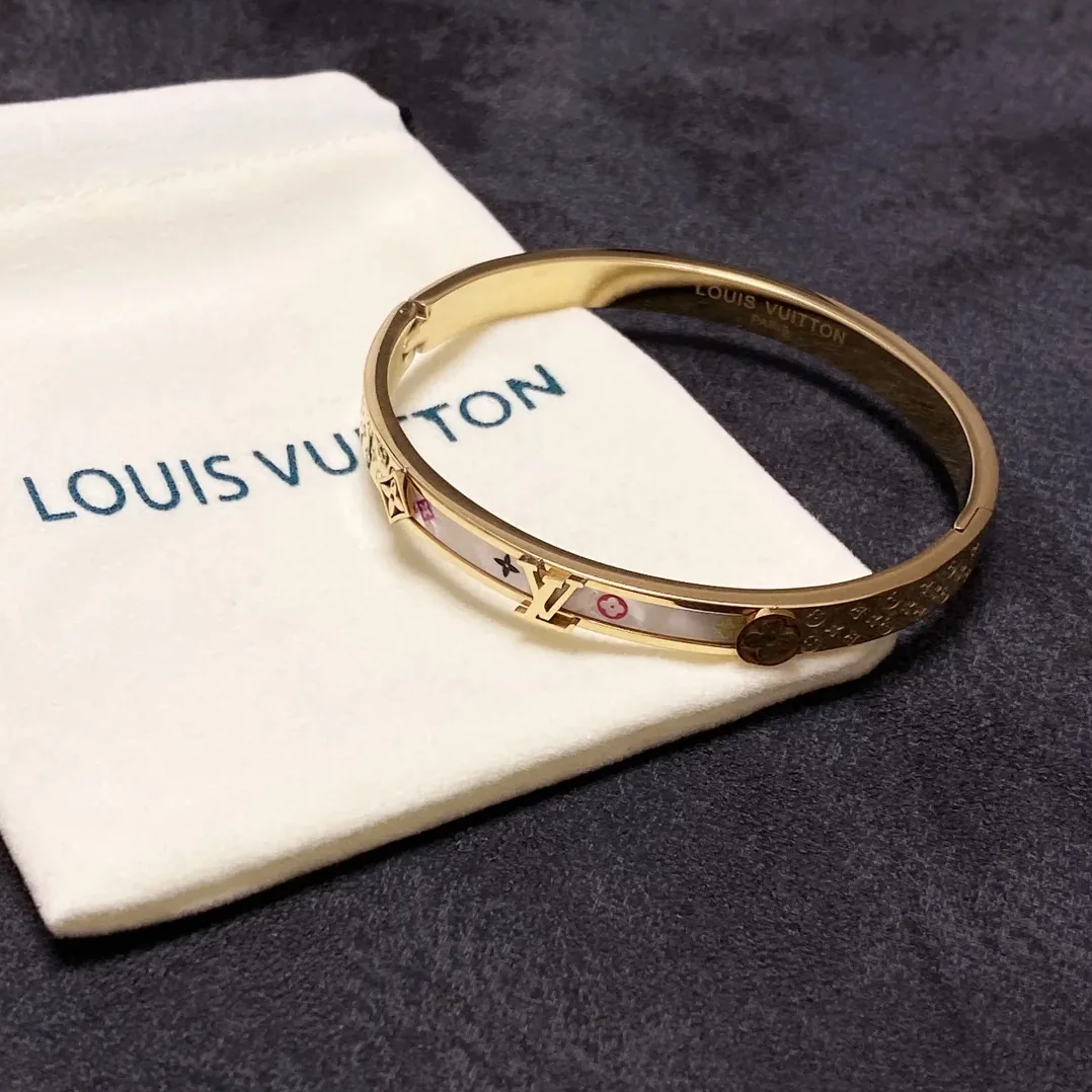 Louis Vuitton Pattern Bracelet Gold Louis Vuitton Pattern Bracelet Gold