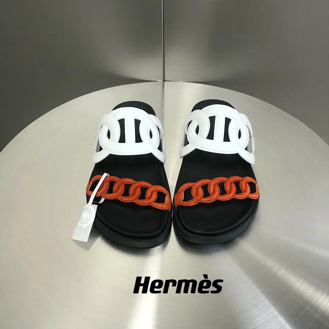 Hermes Extra Sandal Red in White Hermes Extra Sandal Red in White