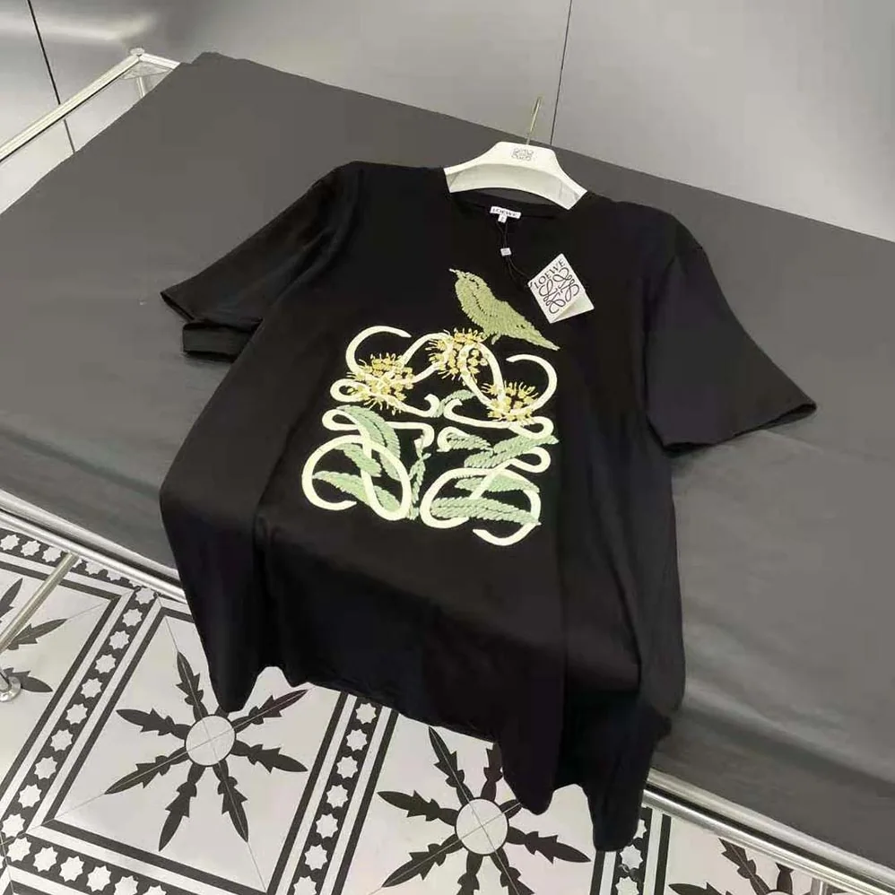 Loewe Herbarium Anagram T-shirt in Cotton for Women in Black