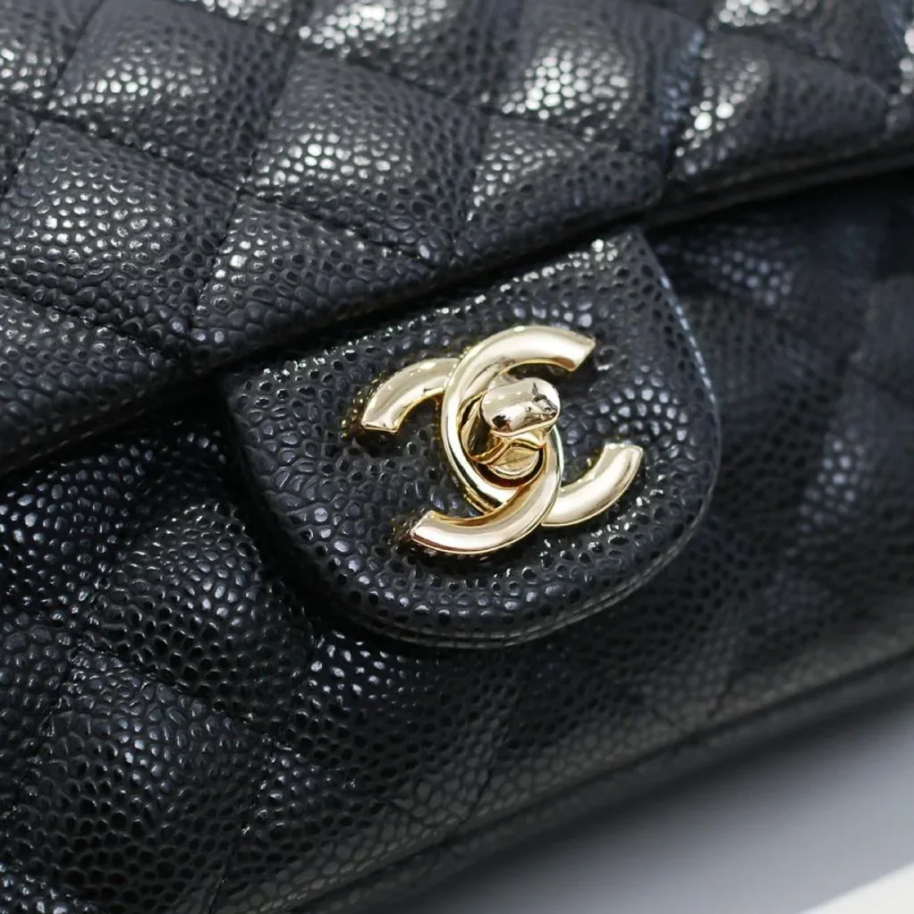 Chanel Classic Mini Crossbody Bag in Black Gold Hardware