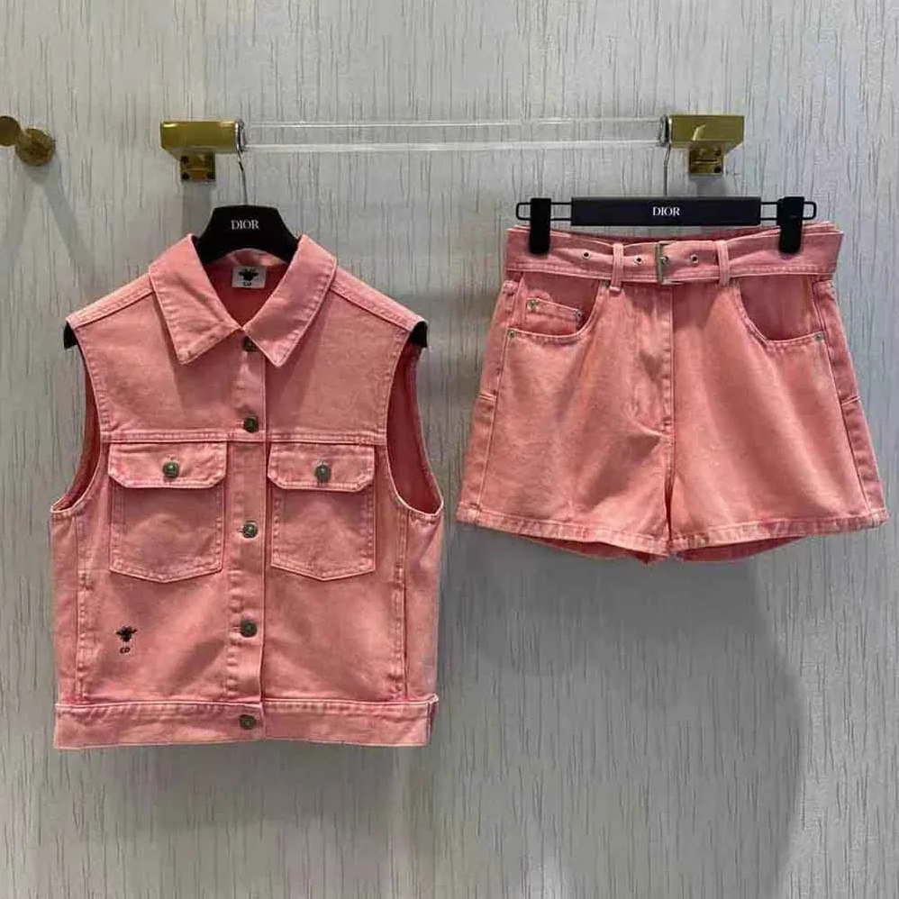 Dior Shorts Pink Cotton Denim for Women