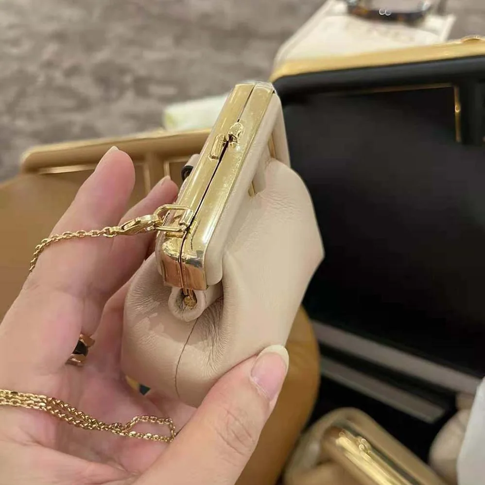 Fendi Nano Fendi First Charm Nappa Leather for Women in White Fendi Nano Fendi First Charm Nappa Leather for Women in White