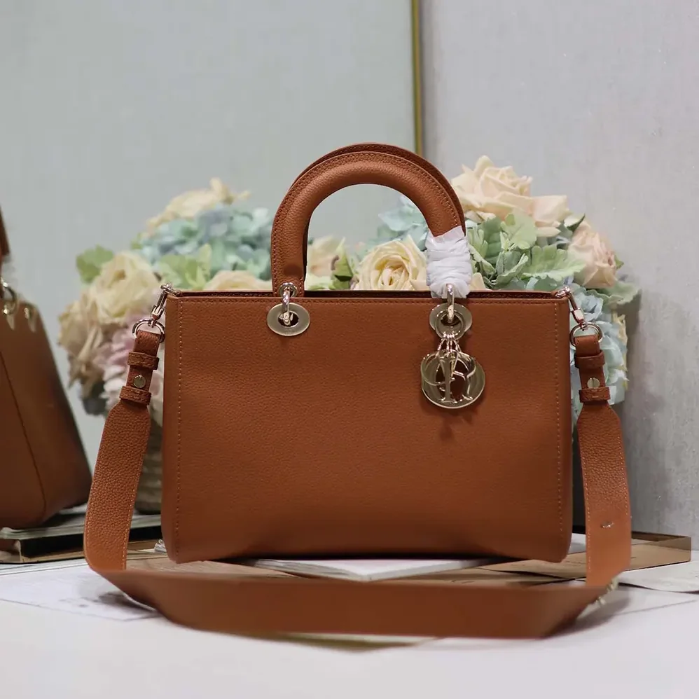 Dior Medium Lady D-Sire My ABCDior Bag Dark Brandy Taurillon Leather for Women