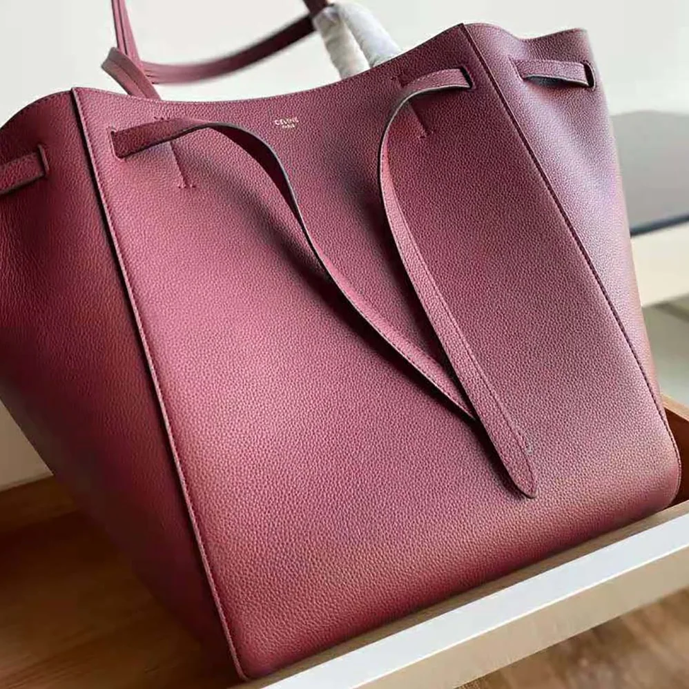 Celine Small Cabas Phantom in Soft Grained Calfskin for Women in Maroon Celine Small Cabas Phantom in Soft Grained Calfskin for Women in Maroon