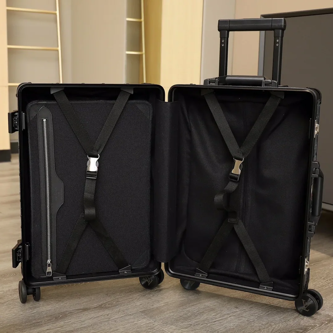 Louis Vuitton Horizon 55 Suitcase in Blue Black Hardware