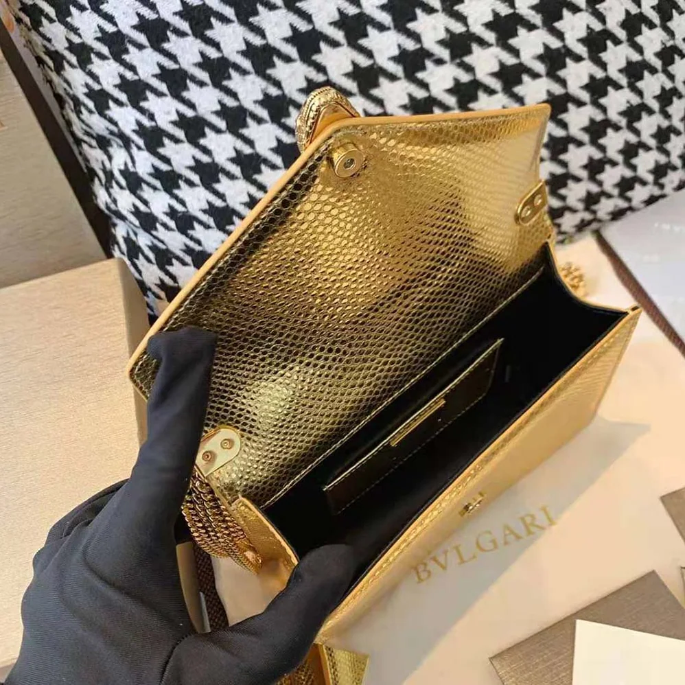 Bvlgari Serpenti Forever Shoulder Bag in Karung Leather for Women in Gold Bvlgari Serpenti Forever Shoulder Bag in Karung Leather for Women in Gold
