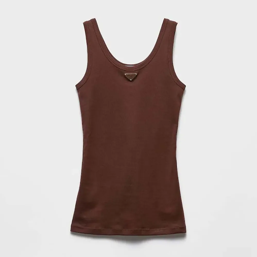 Prada Ribbed Knit Top for Men in Cocoa Brown