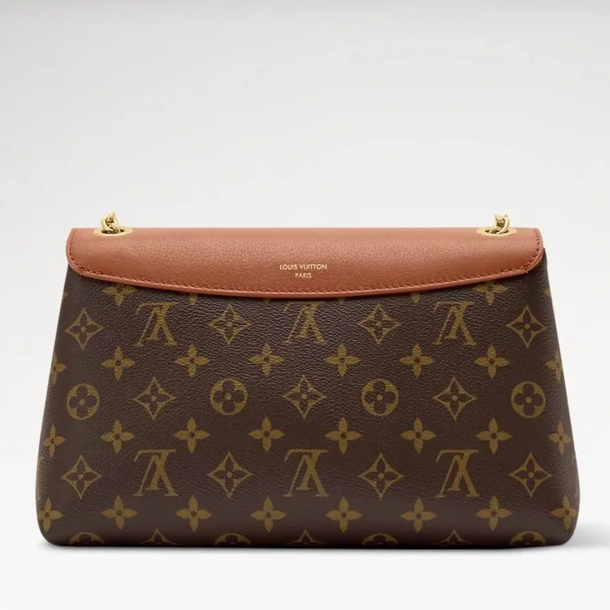 Louis Vuitton Madeleine PM Crossbody Bag / Cognac Brown Monogram Gold Hardware