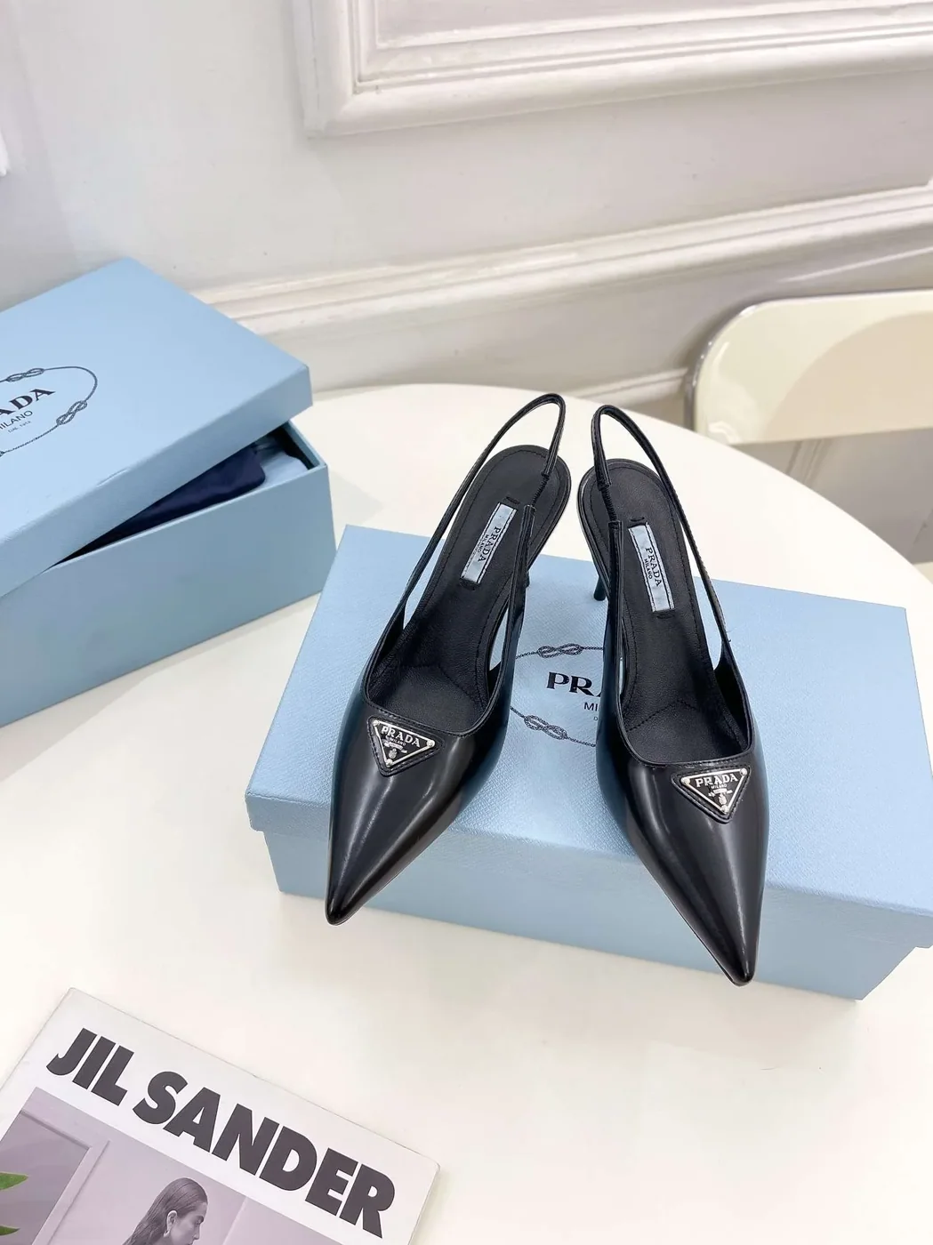 Prada Slingback Spike Pumps Black Prada Slingback Spike Pumps Black