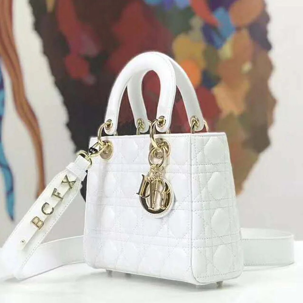 Dior MY ABCDIOR Lambskin Personalize Bag for Women in White Dior MY ABCDIOR Lambskin Personalize Bag for Women in White