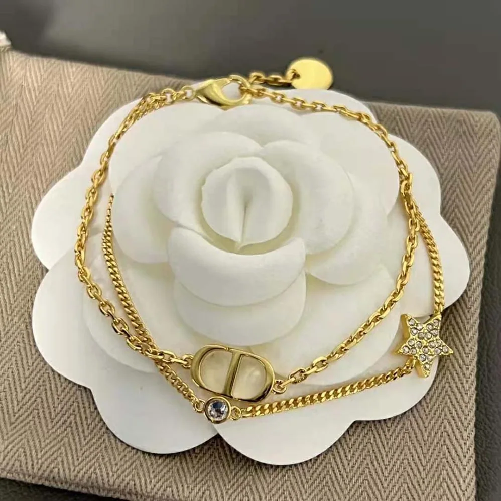 Dior 30 Montaigne Long Necklace Gold-Finish Metal and White Crystals for Women Dior 30 Montaigne Long Necklace Gold-Finish Metal and White Crystals for Women