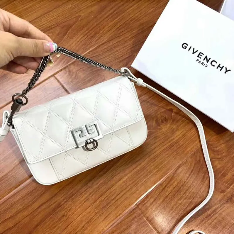 Givenchy Mini Pocket Bag in Diamond Quilted Leather for Women in White Givenchy Mini Pocket Bag in Diamond Quilted Leather for Women in White