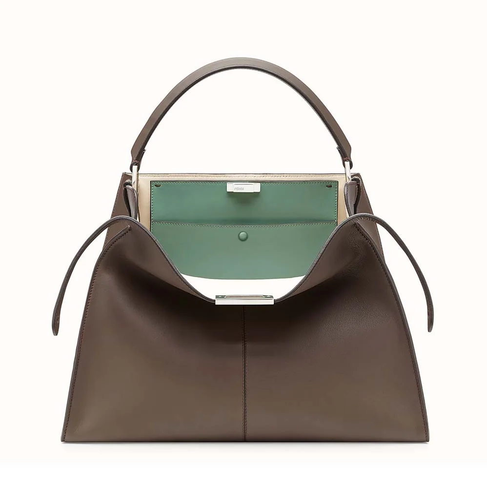 Fendi Peekaboo X-Lite in Leather Bag for Women in Brown