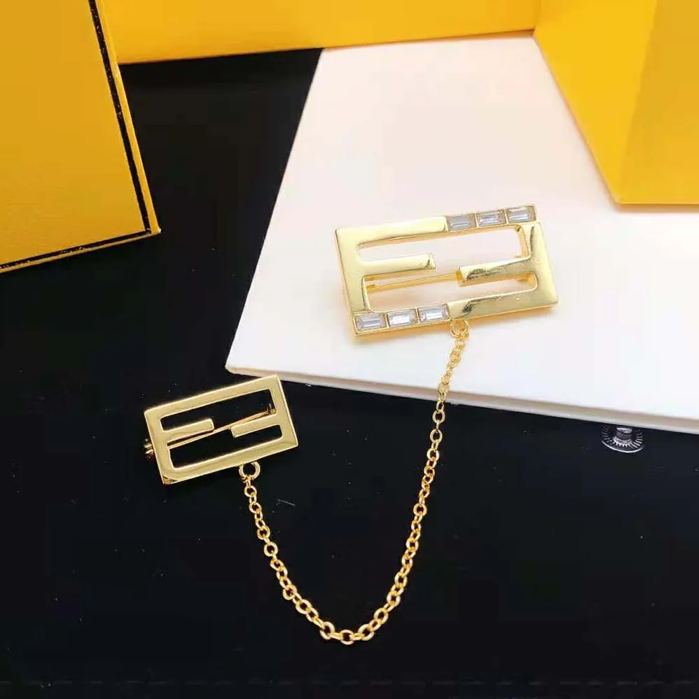 Fendi Baguette Brooch Gold Coloured for Women Fendi Baguette Brooch Gold Coloured for Women