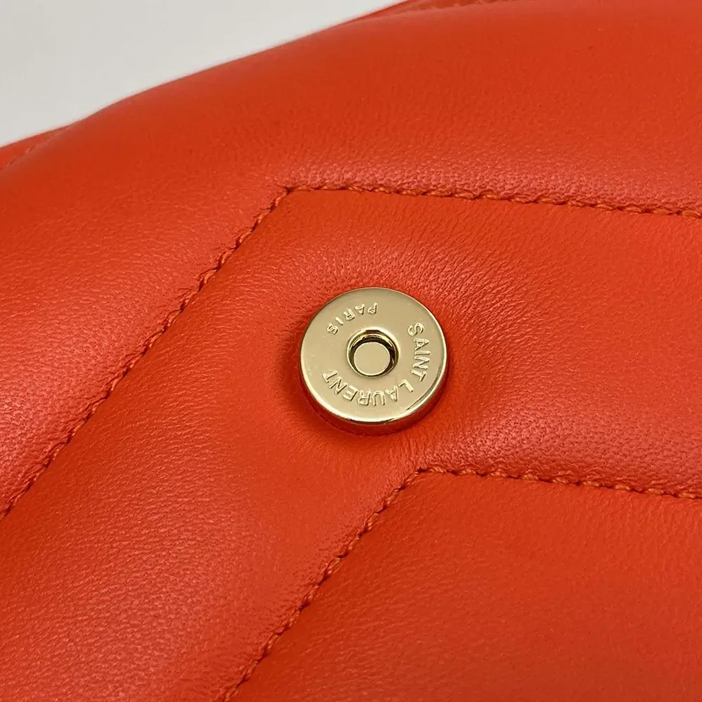Saint Laurent YSL Loulou Small in Matelasse Lambskin for Women in Orange