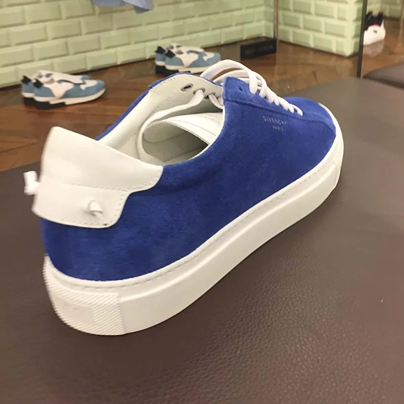 Givenchy Low Sneakers in Bicolor Suede Shoes Blue for Men Givenchy Low Sneakers in Bicolor Suede Shoes Blue for Men