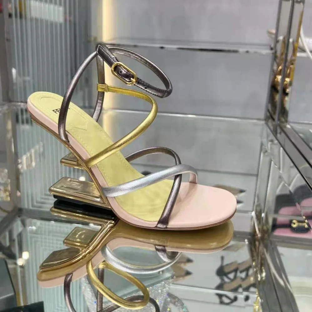 Fendi First Silver Nappa Leather High for Women in Heeled Sandals Fendi First Silver Nappa Leather High for Women in Heeled Sandals