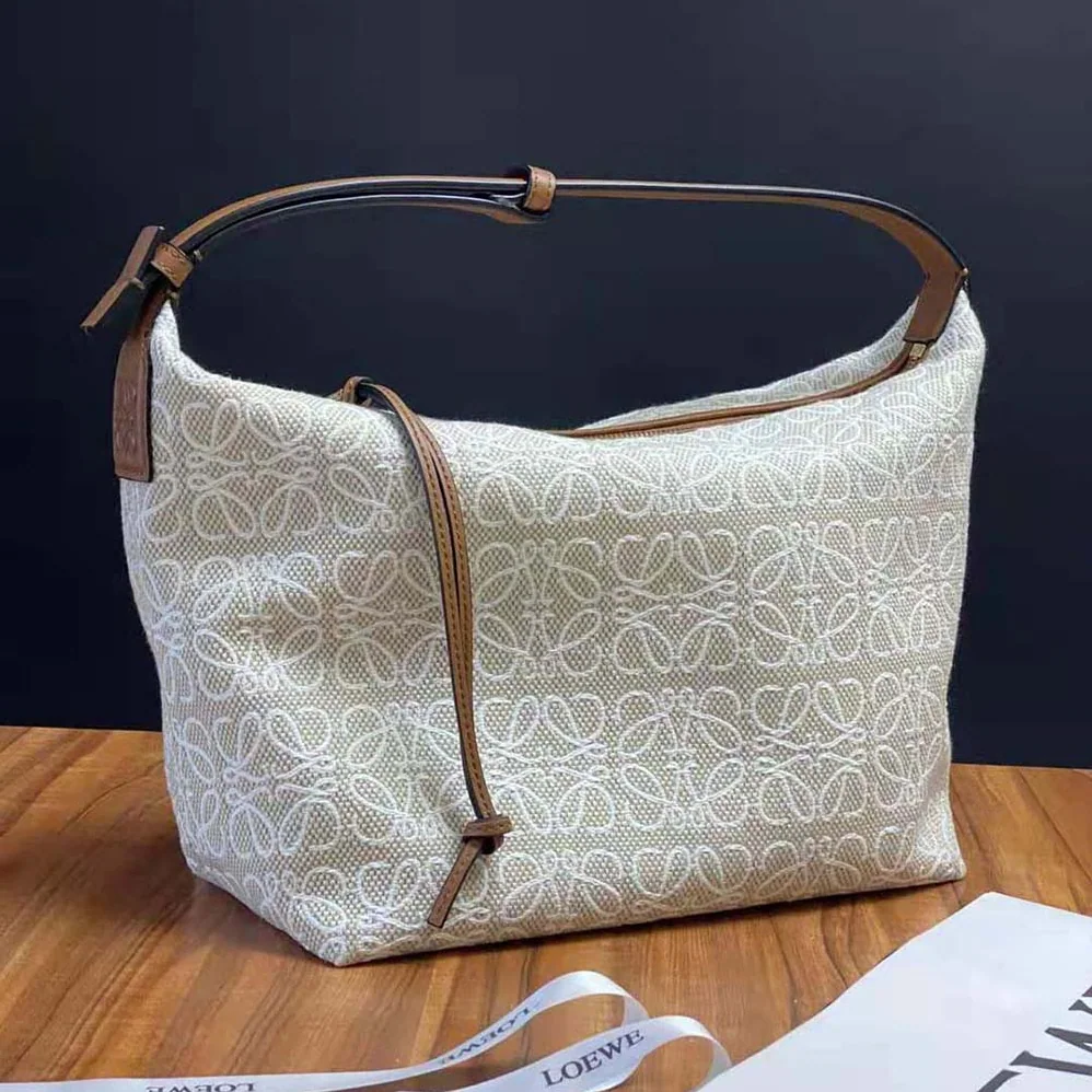 Loewe Cubi Bag in Anagram Jacquard and Calfskin for Women Loewe Cubi Bag in Anagram Jacquard and Calfskin for Women
