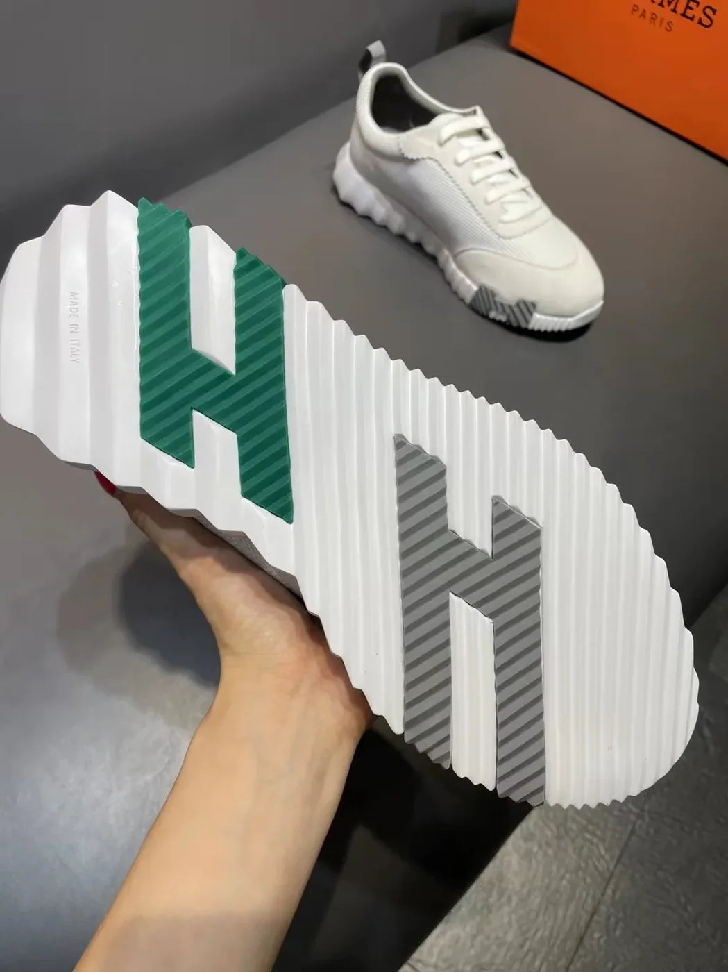 Hermes Bouncing Sneakers White