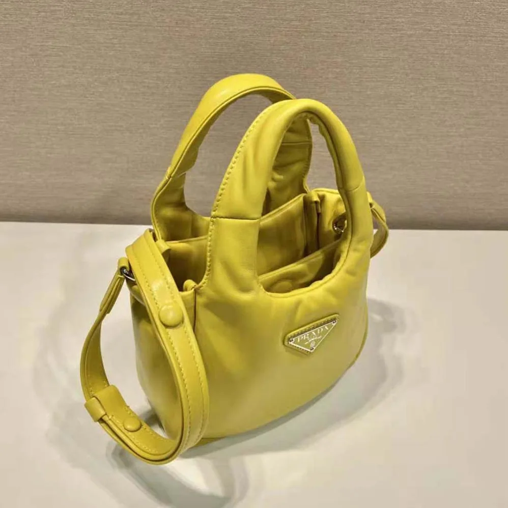 Prada Small Padded Prada Soft Nappa-Leather Bag for Women in Yellow Prada Small Padded Prada Soft Nappa-Leather Bag for Women in Yellow