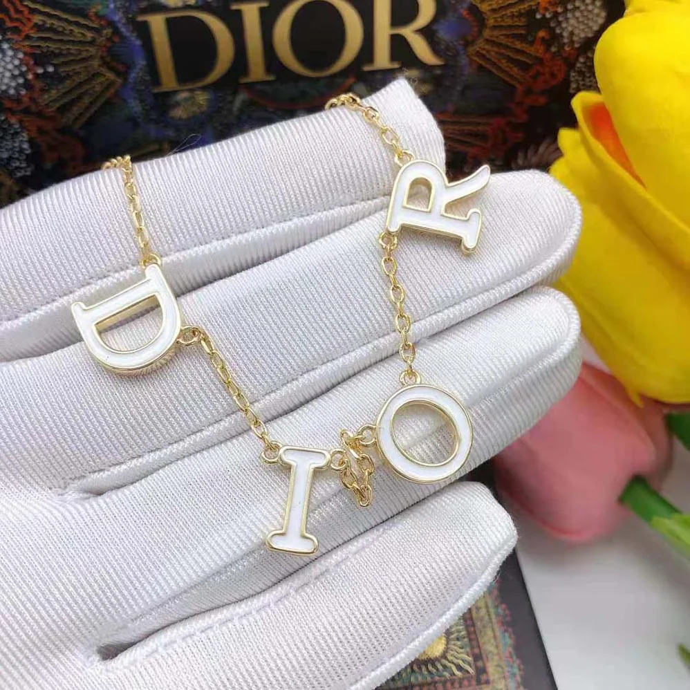 Dior Dio(r)evolution Necklace Gold-Finish Metal and White Lacquer for Women Dior Dio(r)evolution Necklace Gold-Finish Metal and White Lacquer for Women