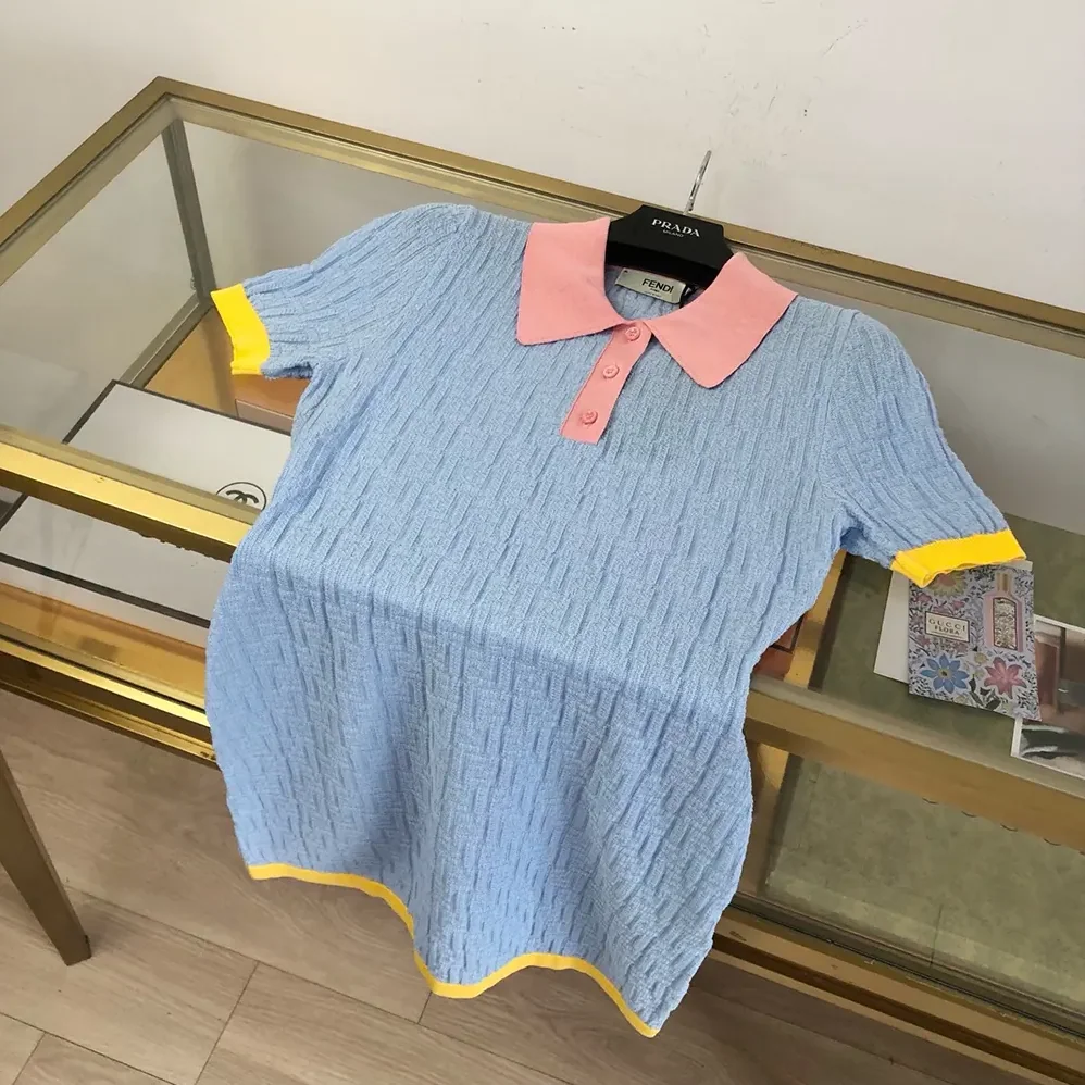 Fendi Blue FF Cotton and Silk Dress for Women Fendi Blue FF Cotton and Silk Dress for Women