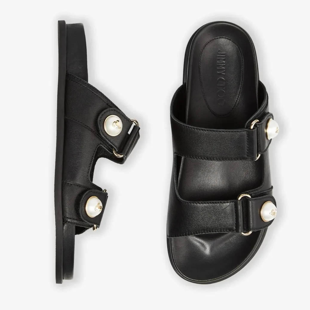 Jimmy Choo Fayence Sandal Black FAYENCESANDALSQM Jimmy Choo Fayence Sandal Black FAYENCESANDALSQM