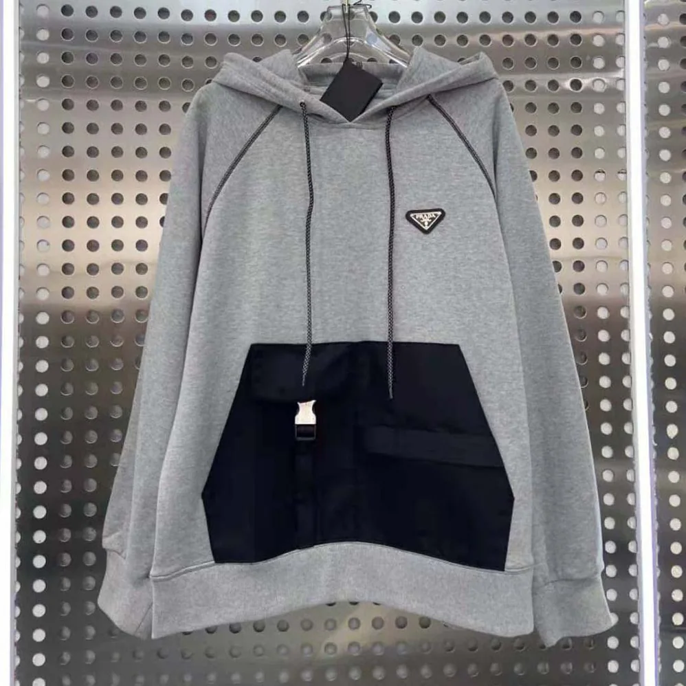 Prada Oversized Hoodie with Re for Women in Nylon Inserts