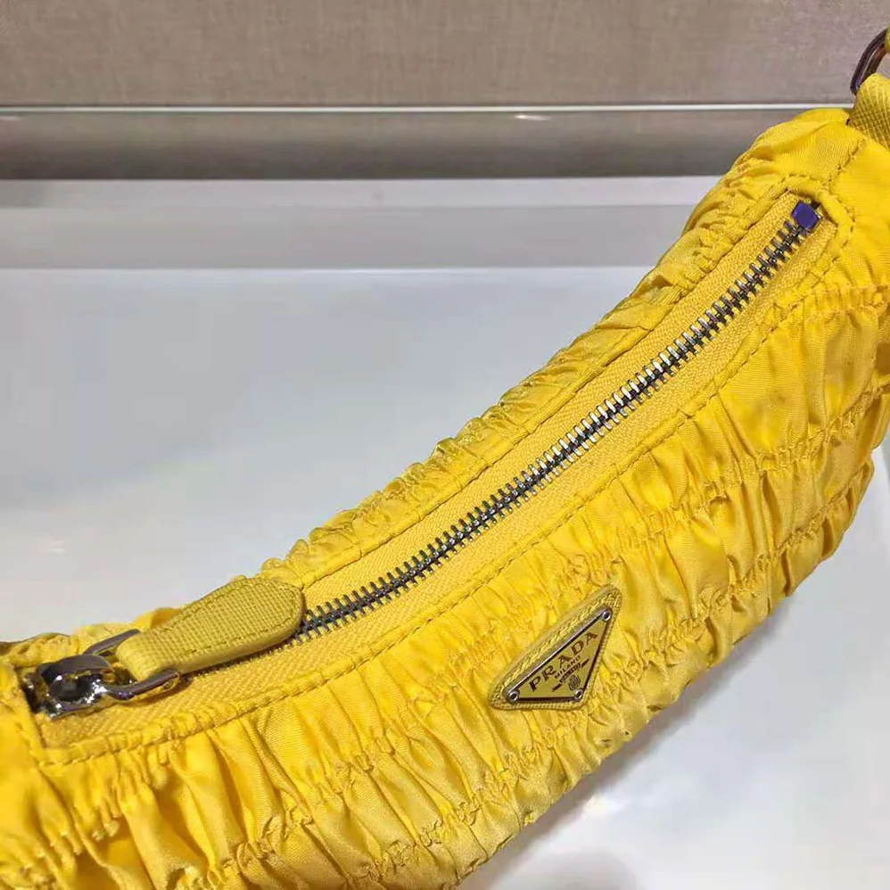 Prada Nylon and Saffiano Leather Mini Bag for Women in Yellow
