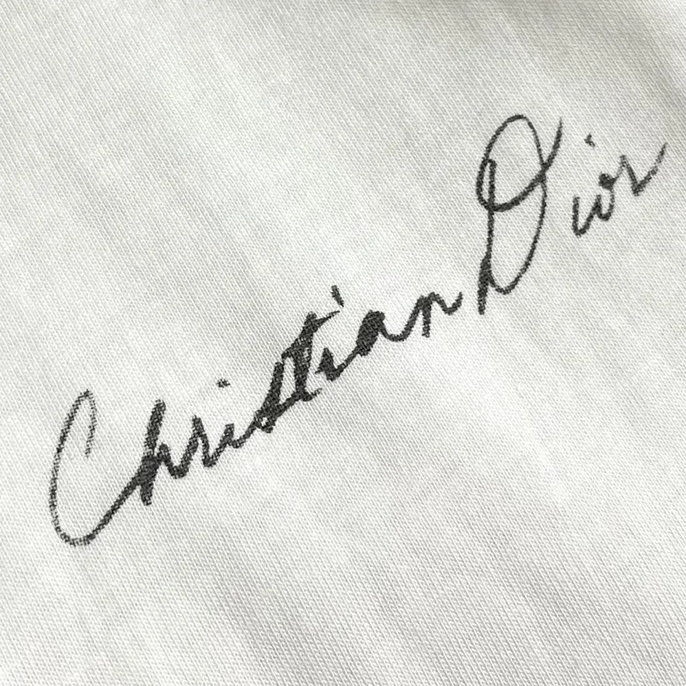 Dior Handwritten Christian Dior T-Shirt Relaxed Fit White Cotton Jersey for Women Dior Handwritten Christian Dior T-Shirt Relaxed Fit White Cotton Jersey for Women