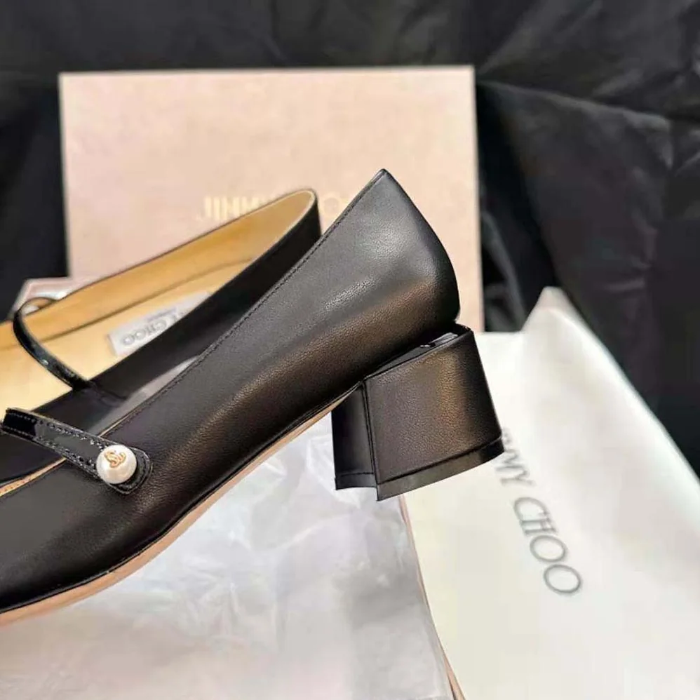 Jimmy Choo Elisa 45 Black Nappa and Patent Leather Pumps for Women Jimmy Choo Elisa 45 Black Nappa and Patent Leather Pumps for Women