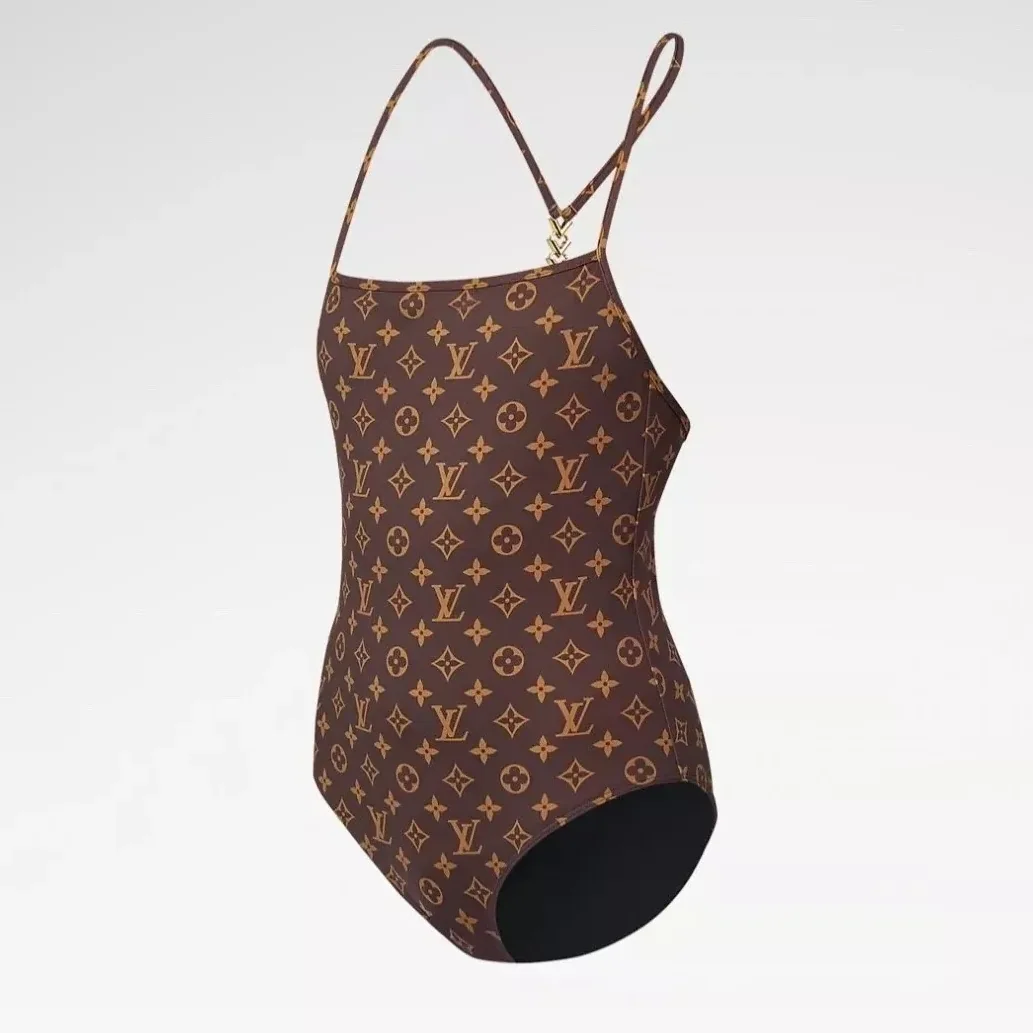 Louis Vuitton Monogram One-Piece Swimsuit Brown 1AC6AG