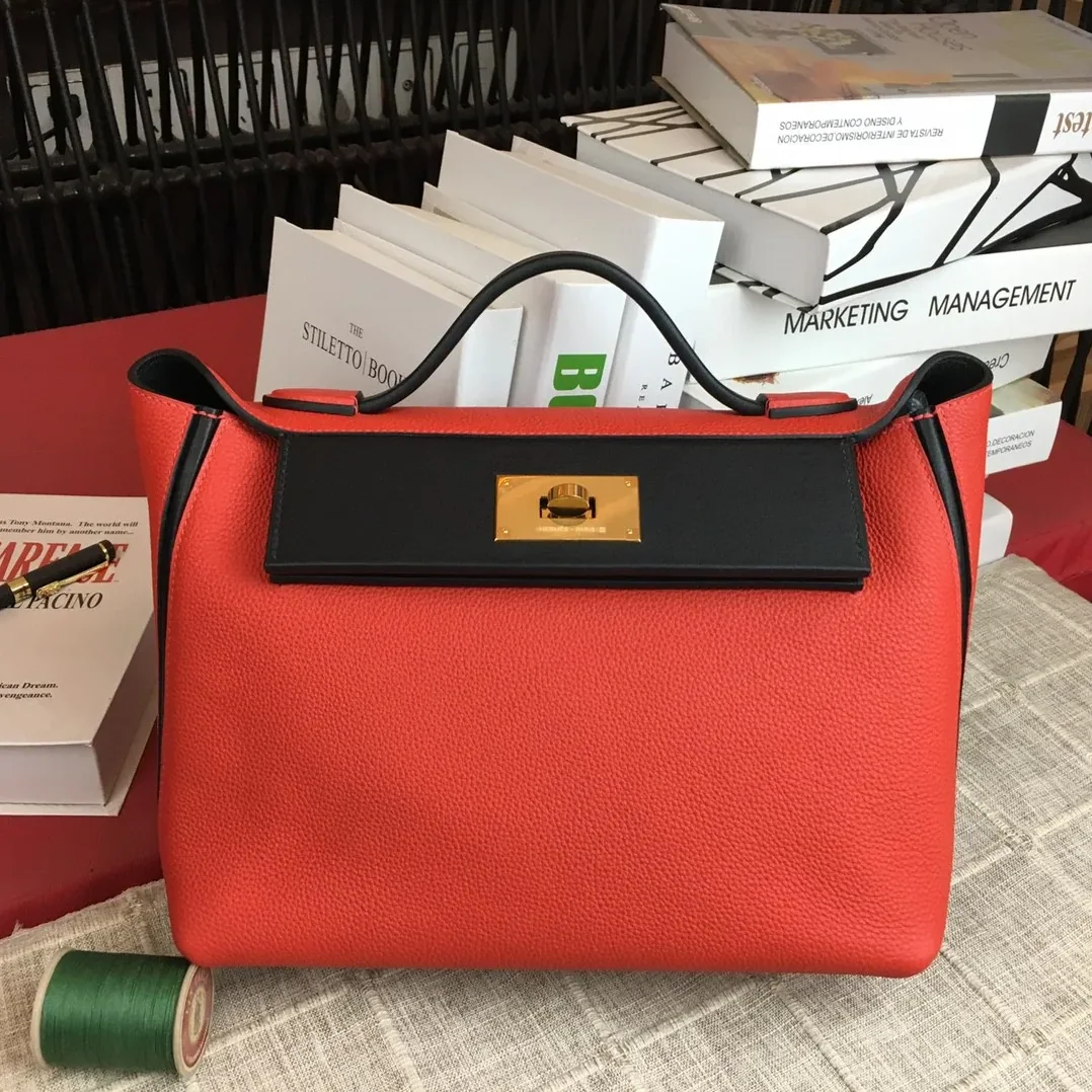 Hermes Clemence Swift Red Gold Toned Hardware Hermes Clemence Swift Red Gold Toned Hardware