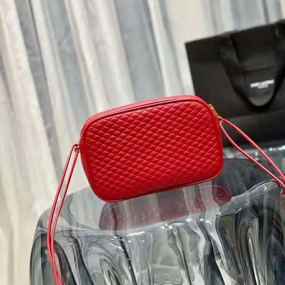 Saint Laurent YSL Victoire Camera Bag in Quilted Lambskin for Women in Red