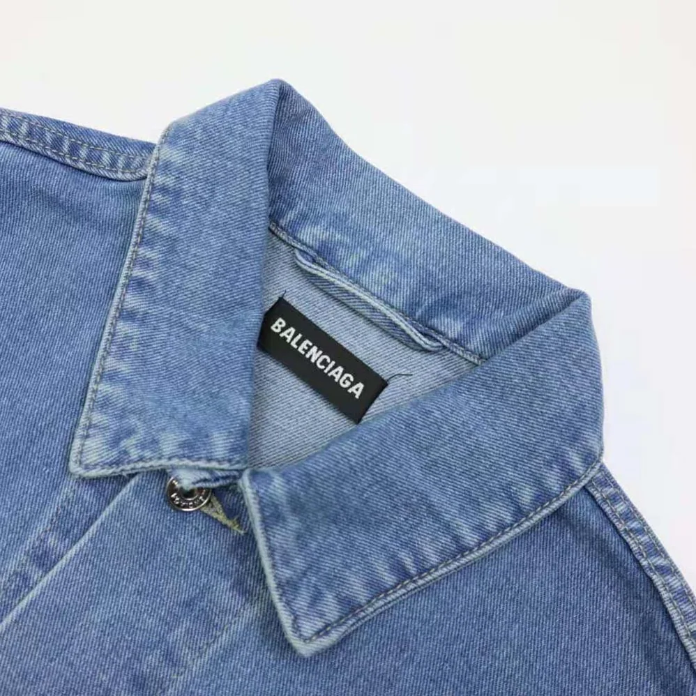 Balenciaga Large Fit Jacket in Stonewashed Blue Denim for Women