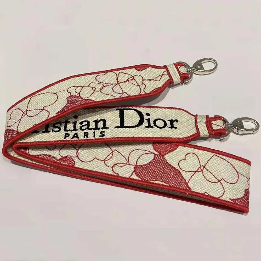 Dior Medium Lady D-lite Bag Red and White D for Women in Royaume D Amour Embroidery