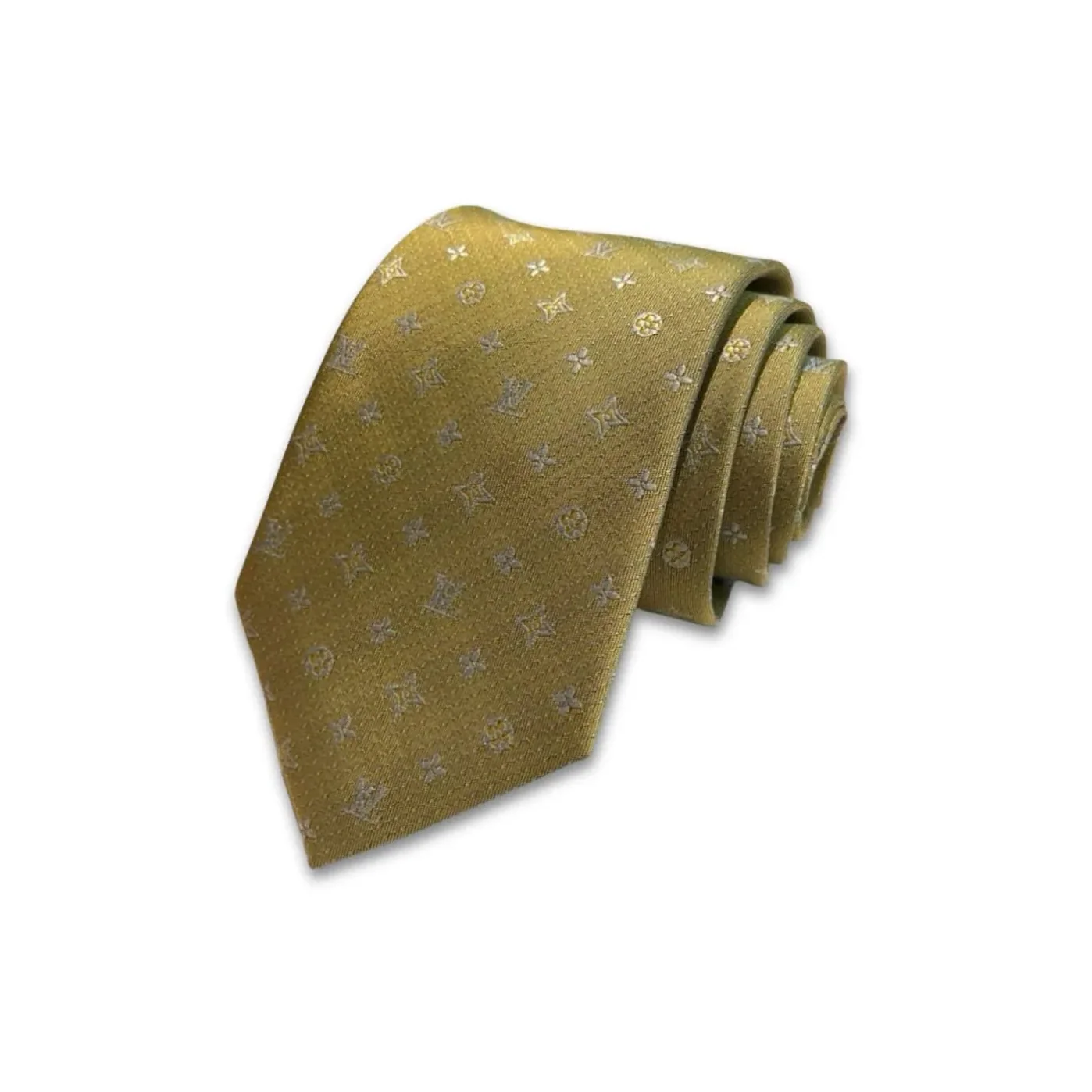 Louis Vuitton Monogram Silk Tie Mustard