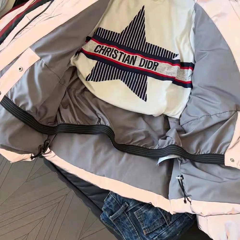 Dior Dioralps Hooded Down Jacket Silver-Tone Reflective Dior Star Quilted Technical Fabric for Women Dior Dioralps Hooded Down Jacket Silver-Tone Reflective Dior Star Quilted Technical Fabric for Women