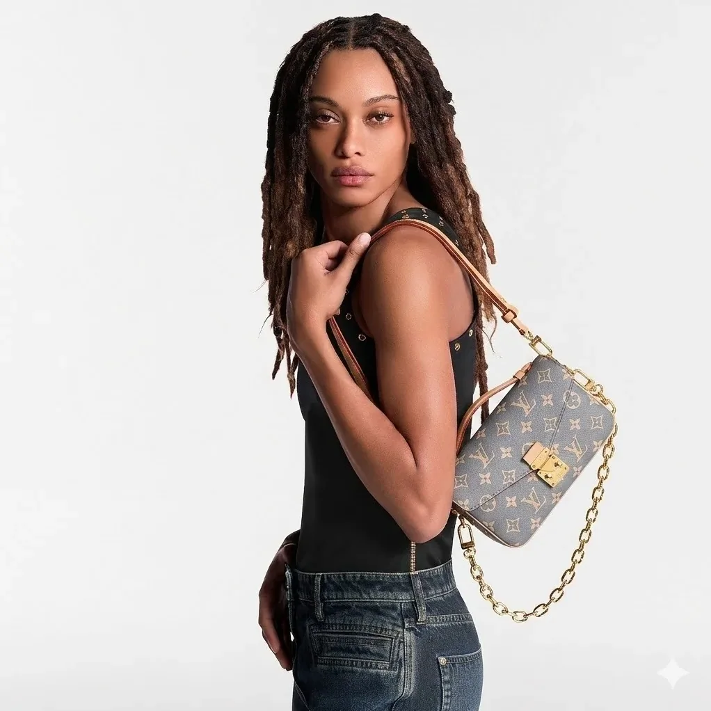 Louis Vuitton Pochette Metis East West Shoulder Bag in Trianon Grey Gold Hardware Louis Vuitton Pochette Metis East West Shoulder Bag in Trianon Grey Gold Hardware