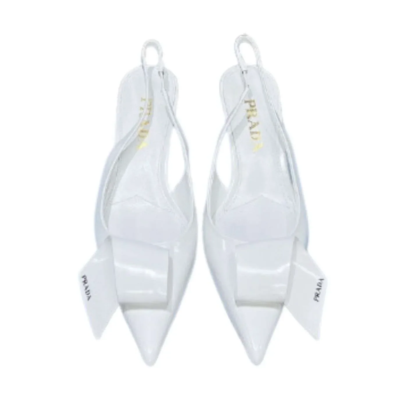 Prada Frill Slingback Pumps White