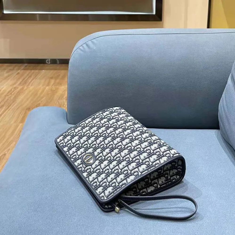 Dior Medium 30 Montaigne Pouch Blue Dior Oblique Jacquard for Women Dior Medium 30 Montaigne Pouch Blue Dior Oblique Jacquard for Women
