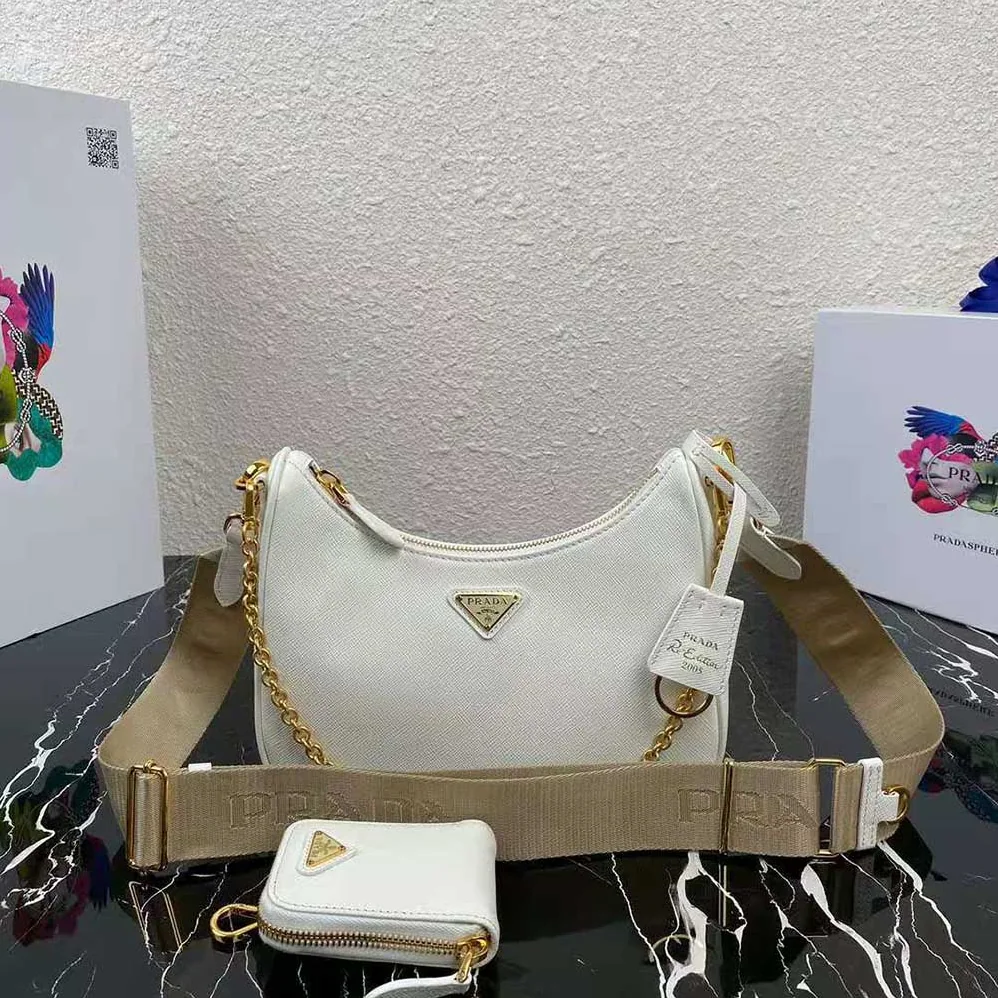Prada Prada Re-Edition 2005 Saffiano Leather Bag for Women in White